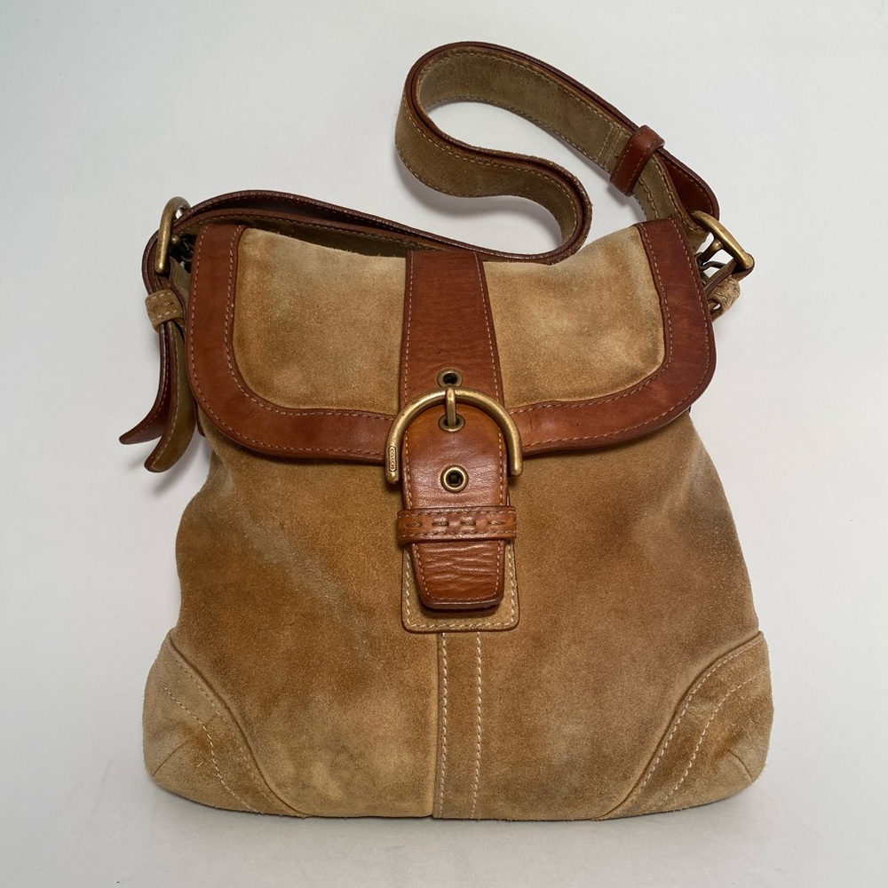 Coach suede convertible crossbody/shoulder bag